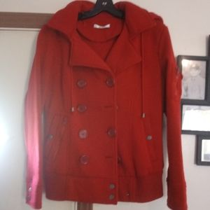 Hooded 100% polyester coat never worn